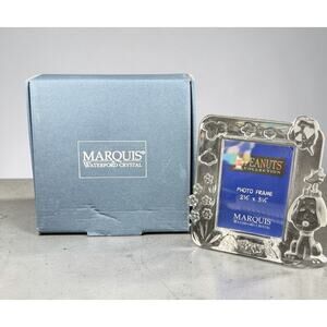 Waterford Marquis Peanuts Crystal Frame NIB Snoopy Woodstock 2000 4.5" x 3.5"